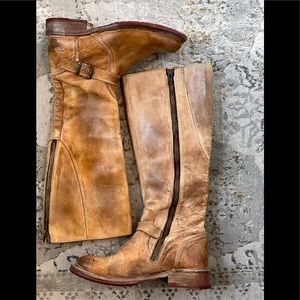 Bed Stu Tan Leather Combat Boots
